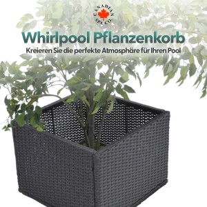 Brauner Canadian Spa Pflanzenkorb aus Rattan für Whirlpools, 61x57x43cm.