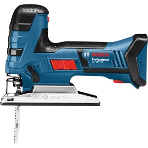 Bosch Professional Akku-Stichsäge GST 18 V-LI S Solo mit 4 Sägeblättern.