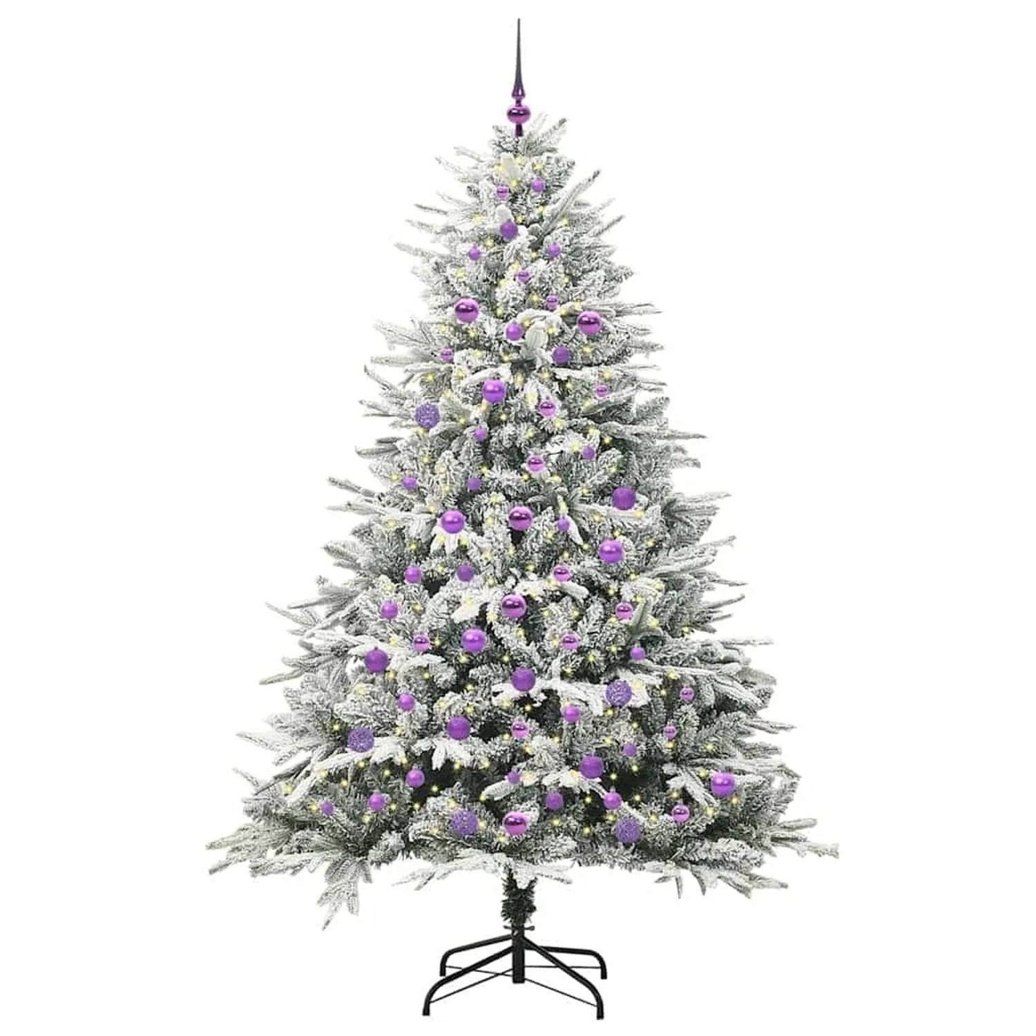 vidaXL Künstlicher Vorbeleuchteter Weihnachtsbaum mit Kugelset Grün 3395412