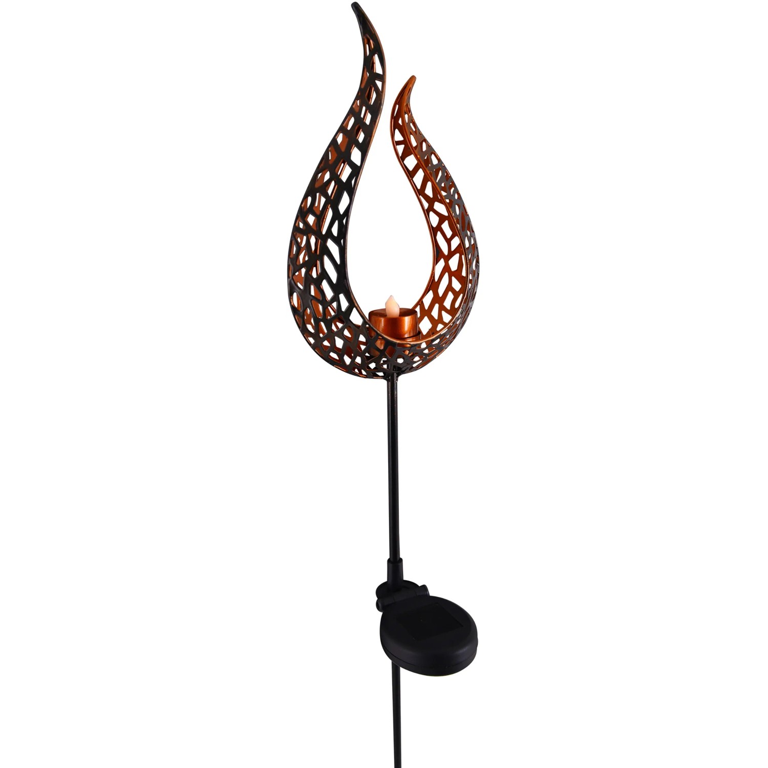 Näve Gartenfackel solar 90 cm Flammeneffekt Braun, gelbes Licht kaufen bei OBI