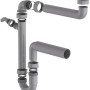 Kirchhoff Raumspar Siphon für Küchenspüle, Eco Save, mit Geräteanschluss für Spülmaschine oder Waschmaschine.