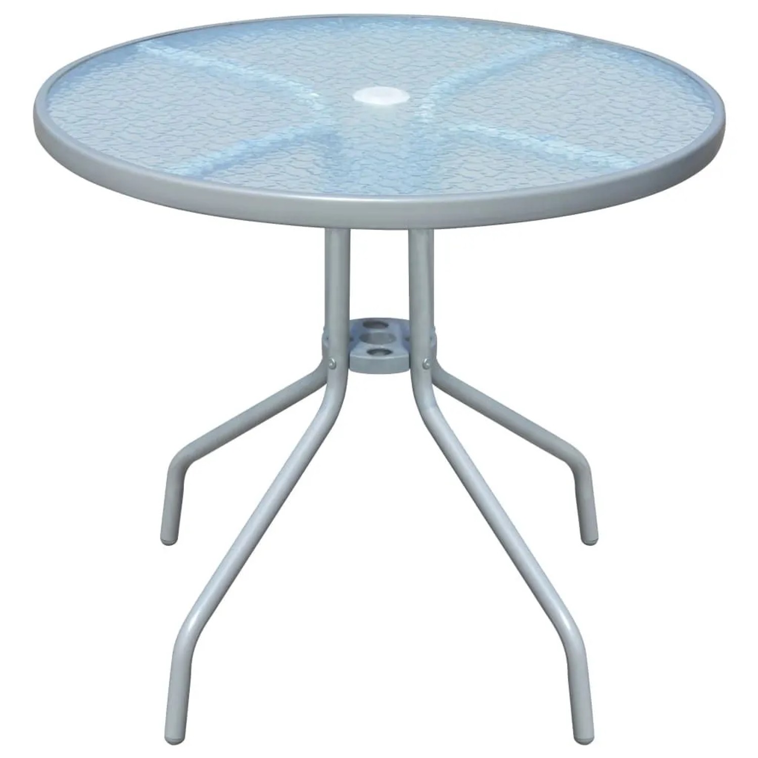 Furnicato Gartentisch 80 X 71 Cm Stahl Rund Grau