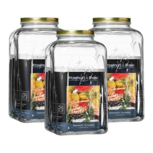 Ritzenhoff & Breker Einmachgläser, 6er Set, 300 ml, mit goldenen Schraubdeckeln.