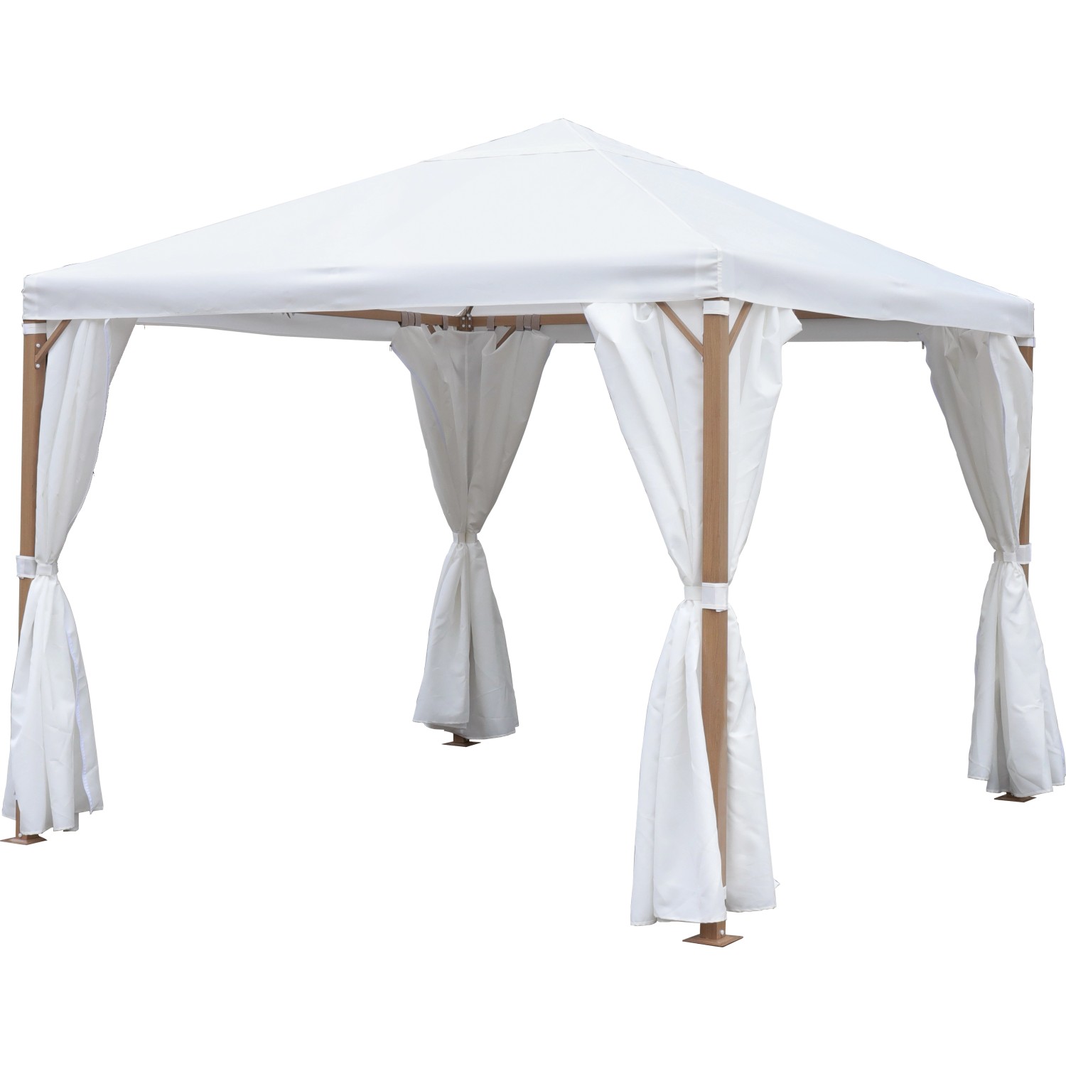 Marana Stahl-Pavillon Holzoptik 296 cm x 296 cm günstig online kaufen