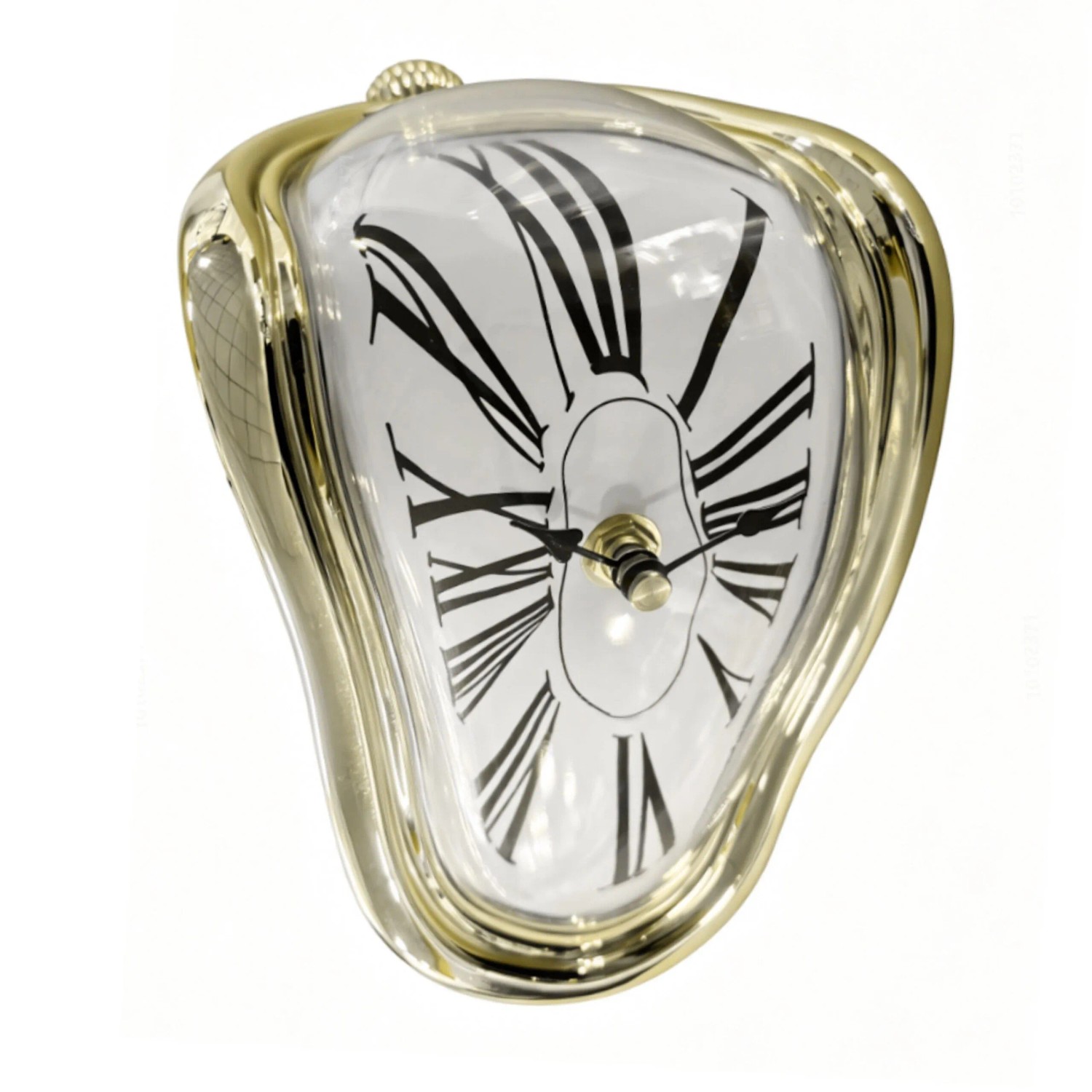 Relaxdays Wanduhr ABS Polystyrol Gold Surreal Batteriebetrieben