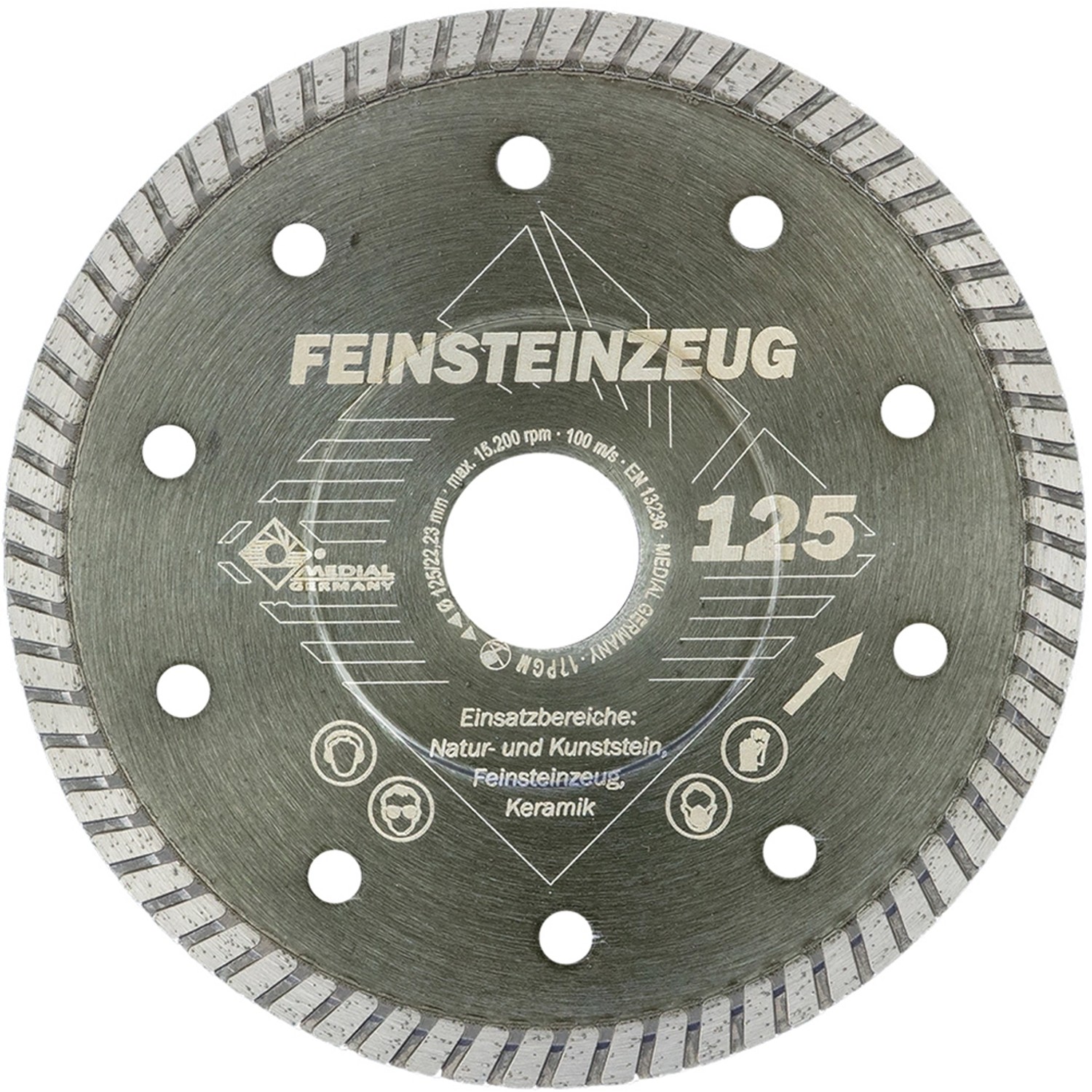 Medial Diamant Trennscheibe Feinsteinzeug Ø 125 / 22,23 mm