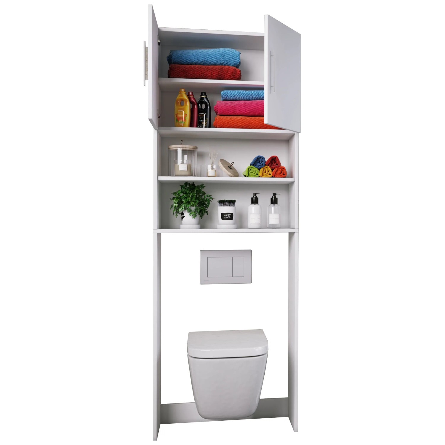 VCM Badmöbel Hochschrank Totas Weiß