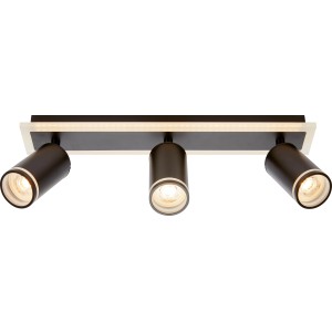 Deckenleuchte mit drei GU10 LED Spots, Reflektor R50, 6,2W, warmweißes Licht.