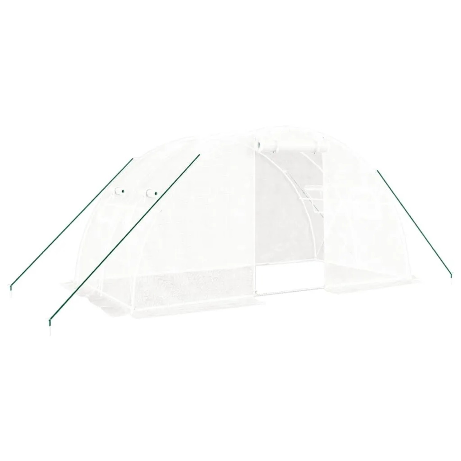 vidaXL Gewächshaus mit Stahlrahmen Weiß 8 m² 4x2x2 m 364083