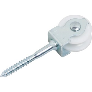 Vogelrolle 30 mm aus Stahl und Polyamid mit Schraube für Seile bis 6 mm Ø.