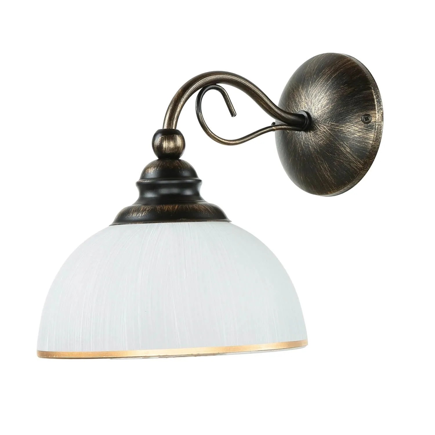 Licht-Erlebnisse Wandlampe Glas Metall 22 cm Breit In Shabby Braun Antik Weiß E27