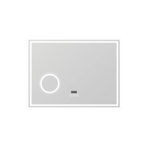 Duschparadies Badspiegel 80x60cm mit LED Beleuchtung, digitaler Uhr, Bluetooth, Touch & Antibeschlagfunktion.