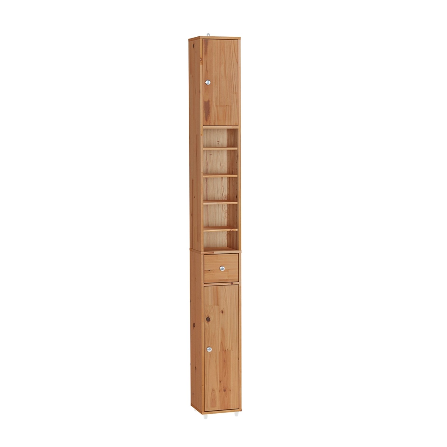 SoBuy Badezimmerschrank Hochschrank Badregal mit 6 Einlegeböden Massivholz günstig online kaufen