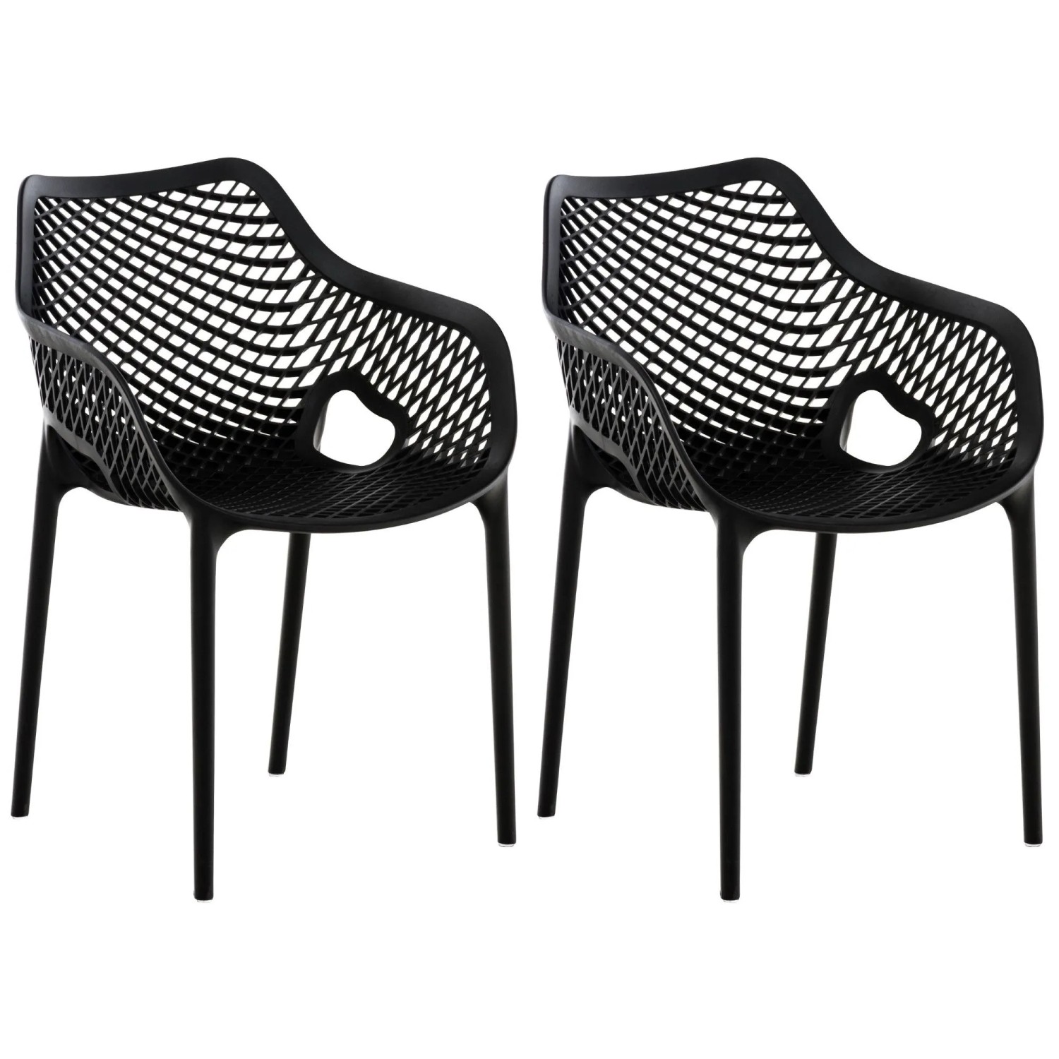 CLP 2er Set Stühle Air XL Schwarz