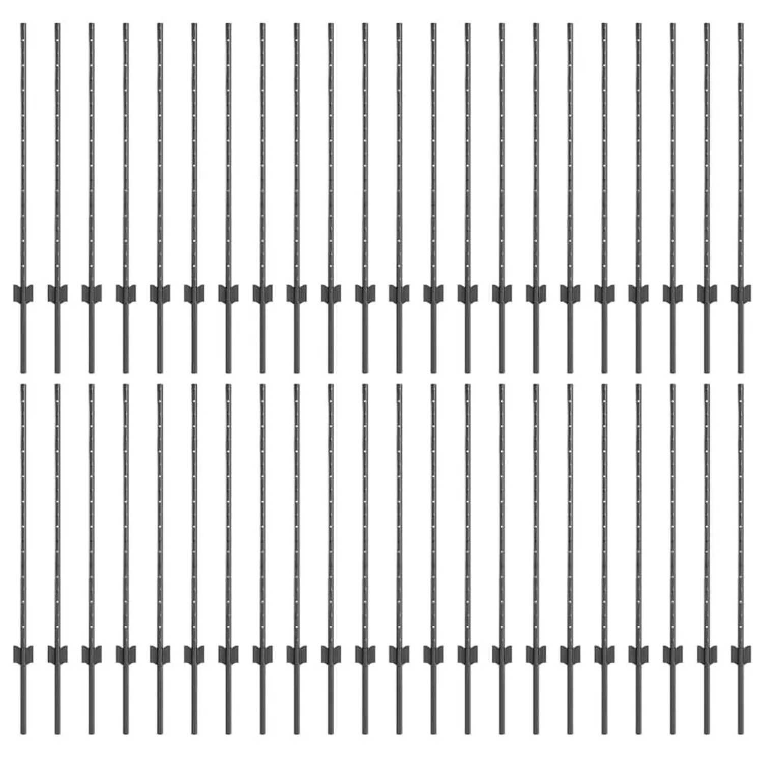 vidaXL Zaunpfosten 44 Stk Grau 140 cm Stahl 3335937 günstig online kaufen