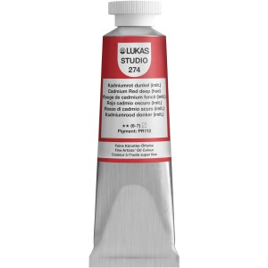 Lukas Studio Ölfarbe, 37ml Tube Kadmiumrot dunkel (imit.). Premium Ölfarbe für Künstler.