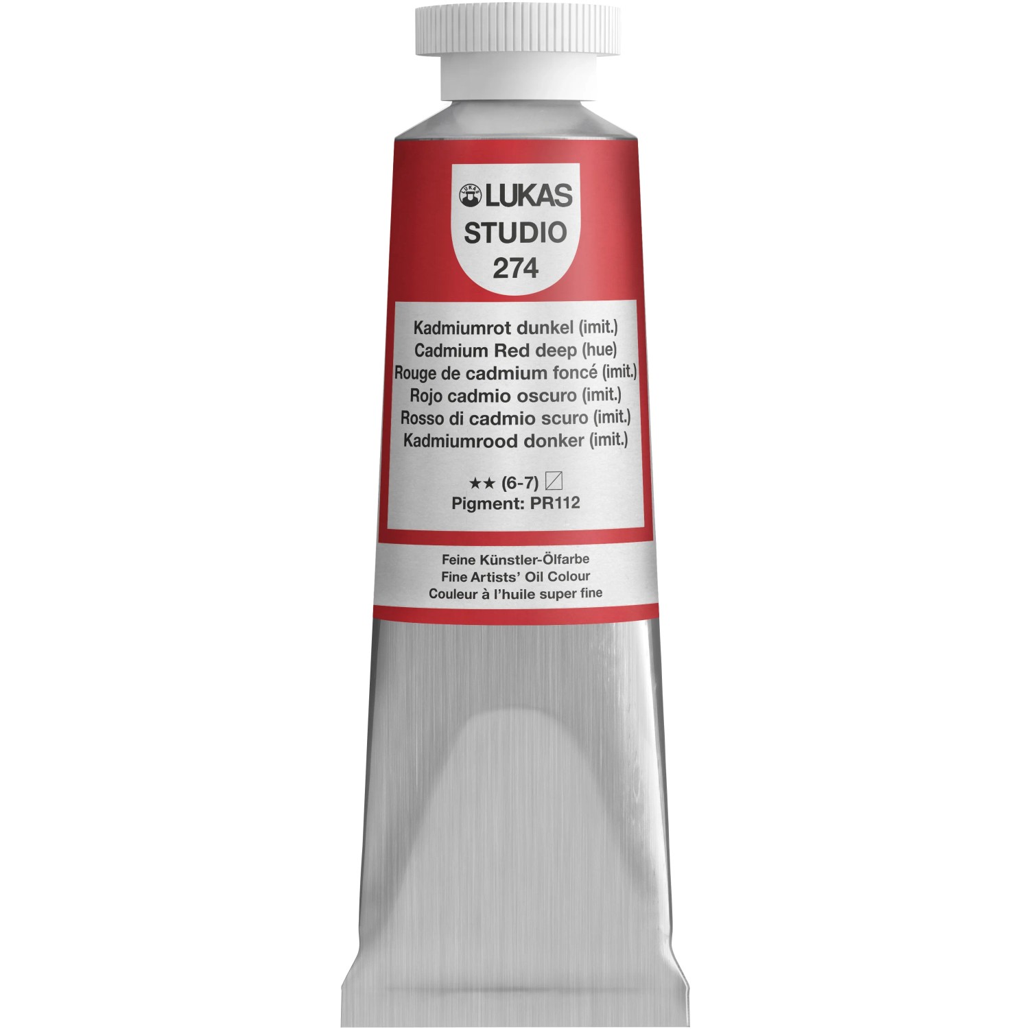 LUKAS STUDIO OIL Ölfarbe, 200 Ml – Premium-Künstlerfarbe In Kadmiumrot Dunkel (imitation), Hohe Deckkraft & Lichtechtheit