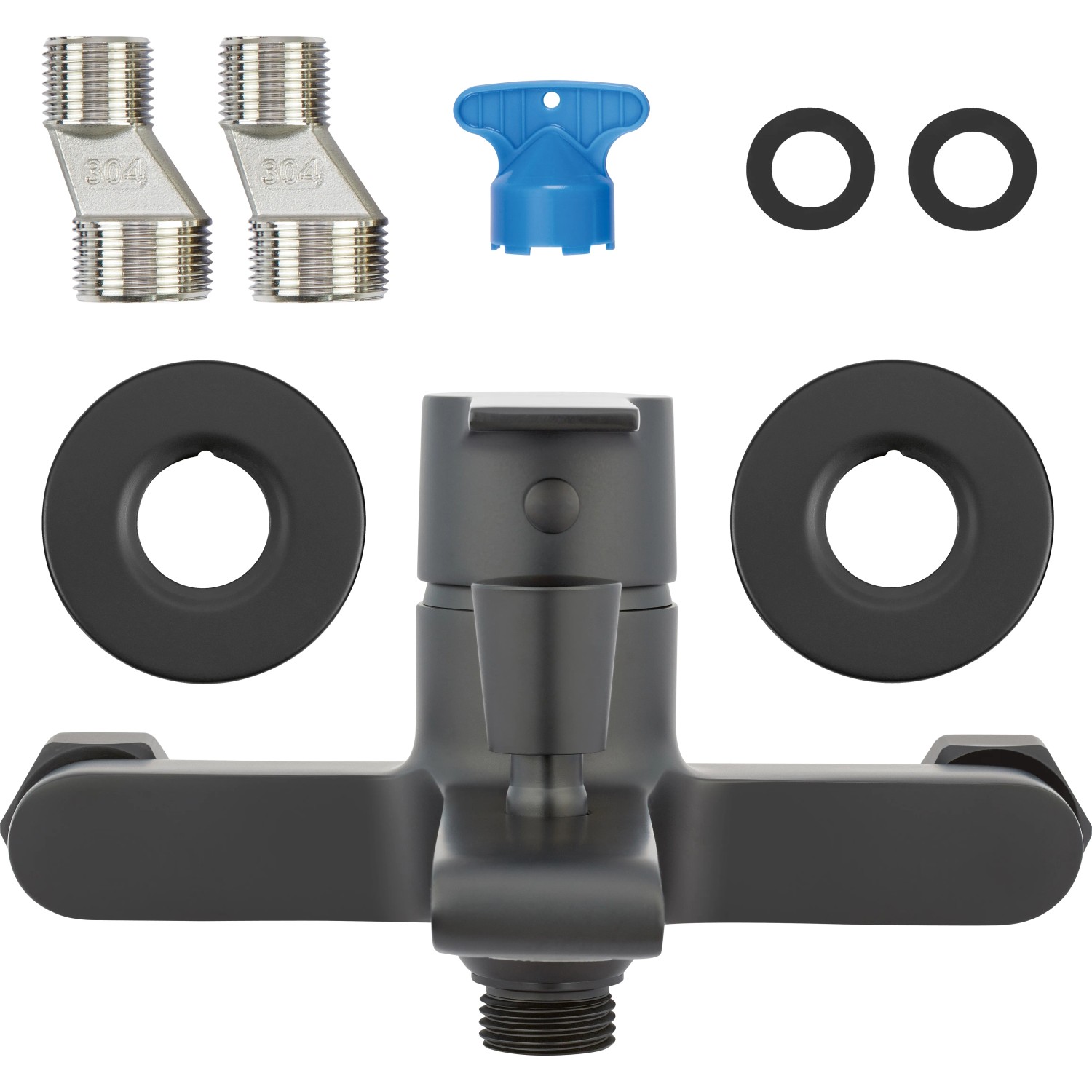 KZ-9607BK Wannenarmatur-Set - Dusch- & Badarmatur Im Komplettset, Bleifrei