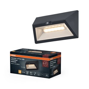 Osram Außenwandleuchte Endura Style USB Stepwide Dunkelgrau IP44