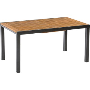 Rechteckiger, ausziehbarer Gartentisch von Merxx, Graphit, 100x250 cm, mit Akazienholz-Tischplatte.