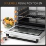 Innenansicht HOMCOM Mini Backofen 32L mit Grillrost und Backblech, 3 Einschübe.