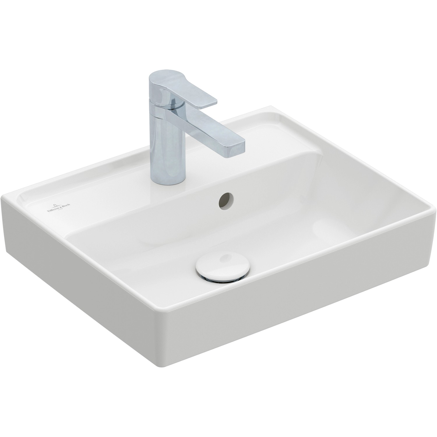 Villeroy & Boch Handwaschbecken Collaro 45 cm mit Hahnloch und Überlauf