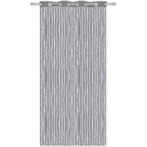 Anthrazitfarbener Fadenvorhang 140x250 cm mit Metall-Optik und Ösen zur Dekoration oder als Raumteiler.