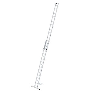 MUNK Seilzugleiter mit Traverse, 2x17 Sprossen, aus Aluminium. Leiter für sicheres Arbeiten in großer Höhe.