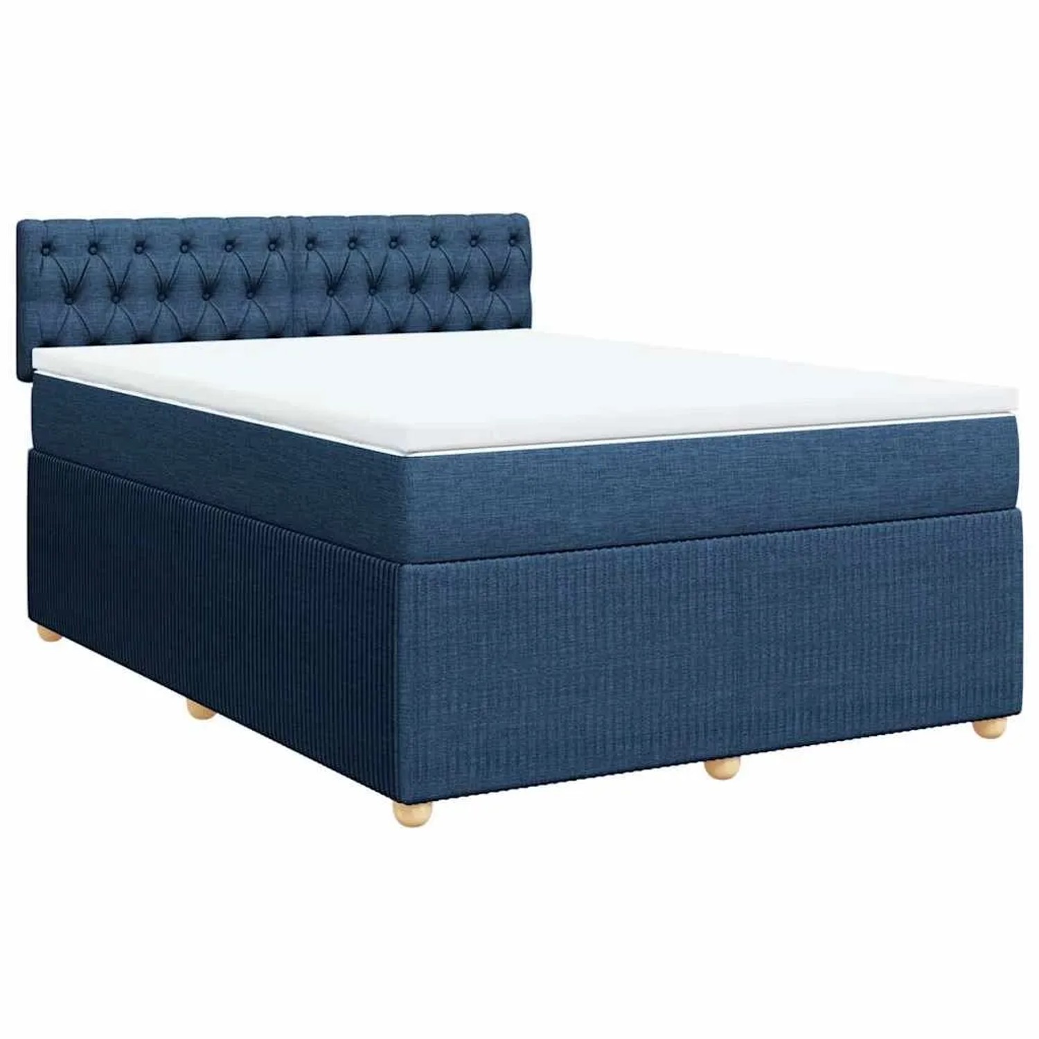 vidaXL Boxspringbett mit Matratze Blau 140x190 cm Stoff 3289764 günstig online kaufen