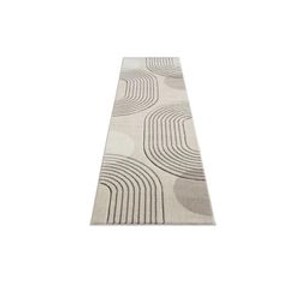 payé Teppich Bonita, 80x150 cm, braun, mit modernem 3D-Effekt und Hochtief-Struktur.