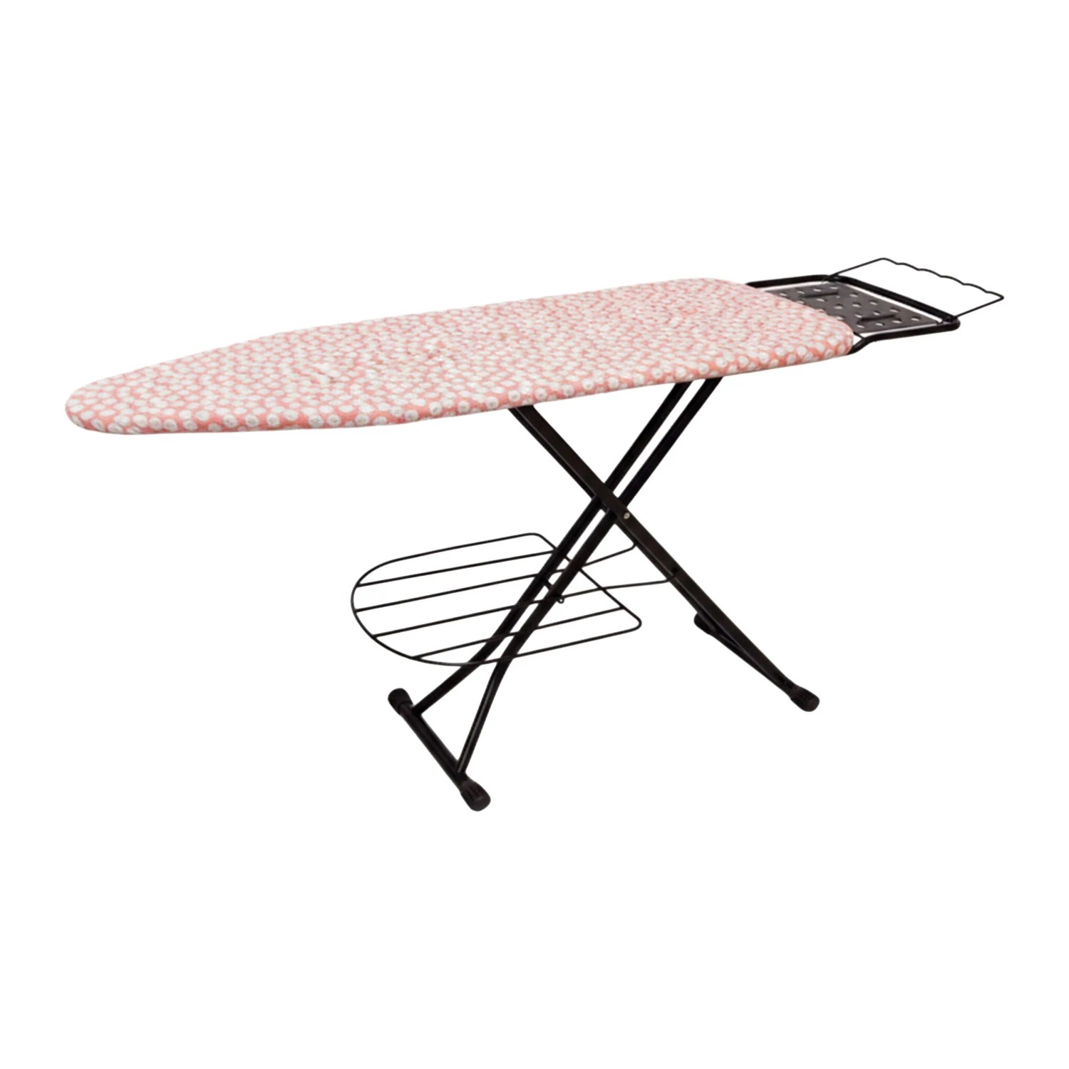 Relaxdays Bügelbrett Stahl Baumwolle Höhenverstellbar mit Bügeleisenablage 110 cm x 33 cm