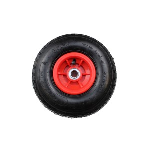 TRUTZHOLM Sackkarrenrad, Luftrad 260x85mm mit roter Felge und versetzter Nabe.