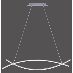 Moderne LED-Pendelleuchte Maja aus Stahl, 100 cm breit, warmweißes Licht für Wohnräume.