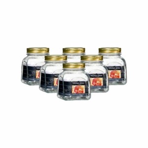 Ritzenhoff & Breker Einmachgläser, 6er Set, 500 ml, mit goldenen Schraubdeckeln.