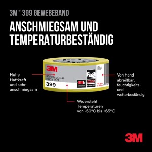 3M Betongewebeband 399 Gelb 44 mm x 50 m