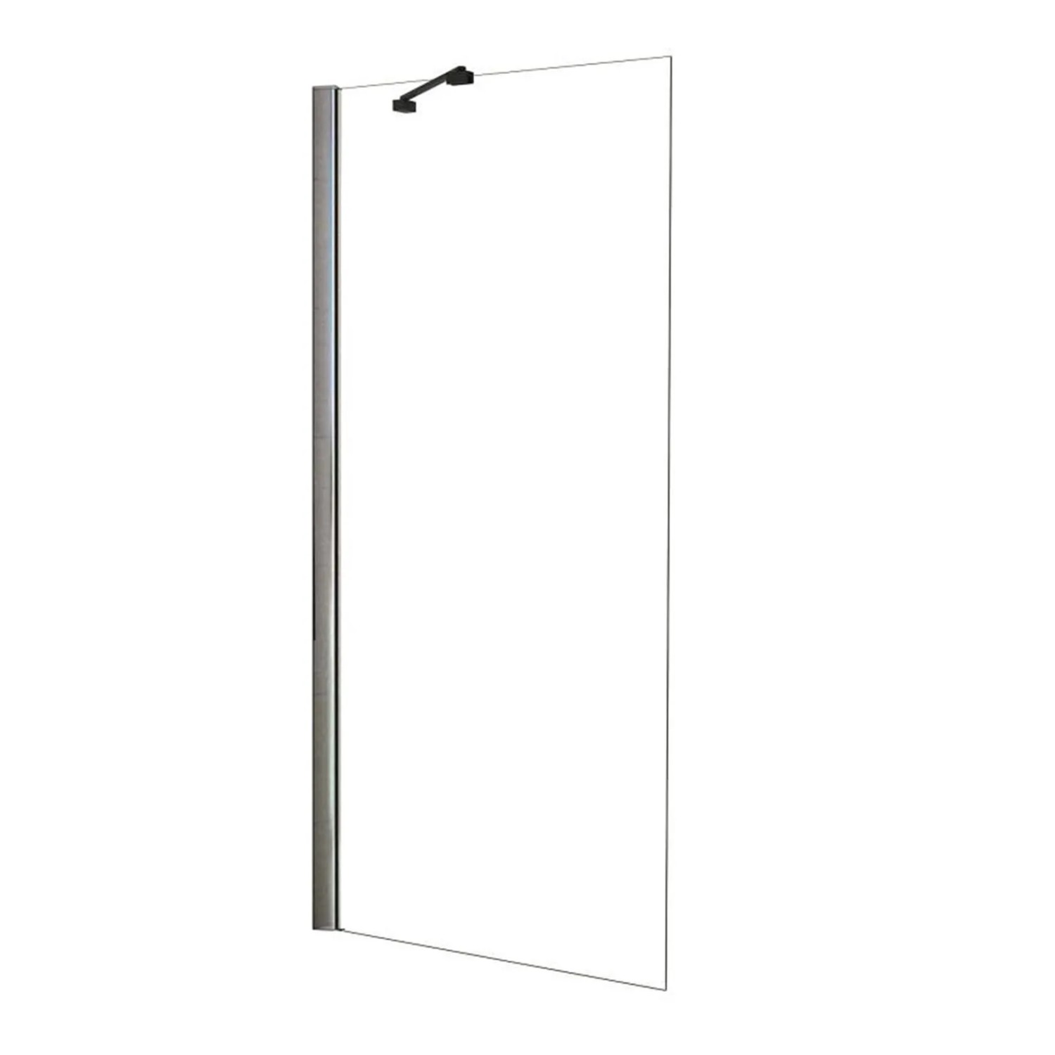 AICA Schwarz Walk In Dusche 80 x 195cm Duschwand Mit Stabilisator 6mm NANO ESG Duschabtrennung Duschtrennwand F104B