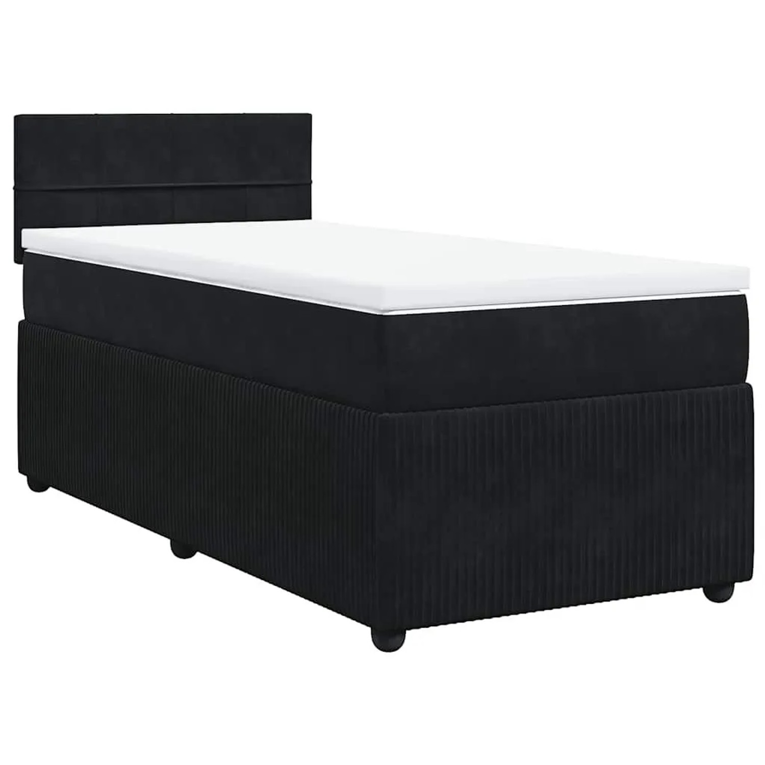 vidaXL Boxspringbett mit Matratze Schwarz 90x200 cm Samt 3287652 günstig online kaufen