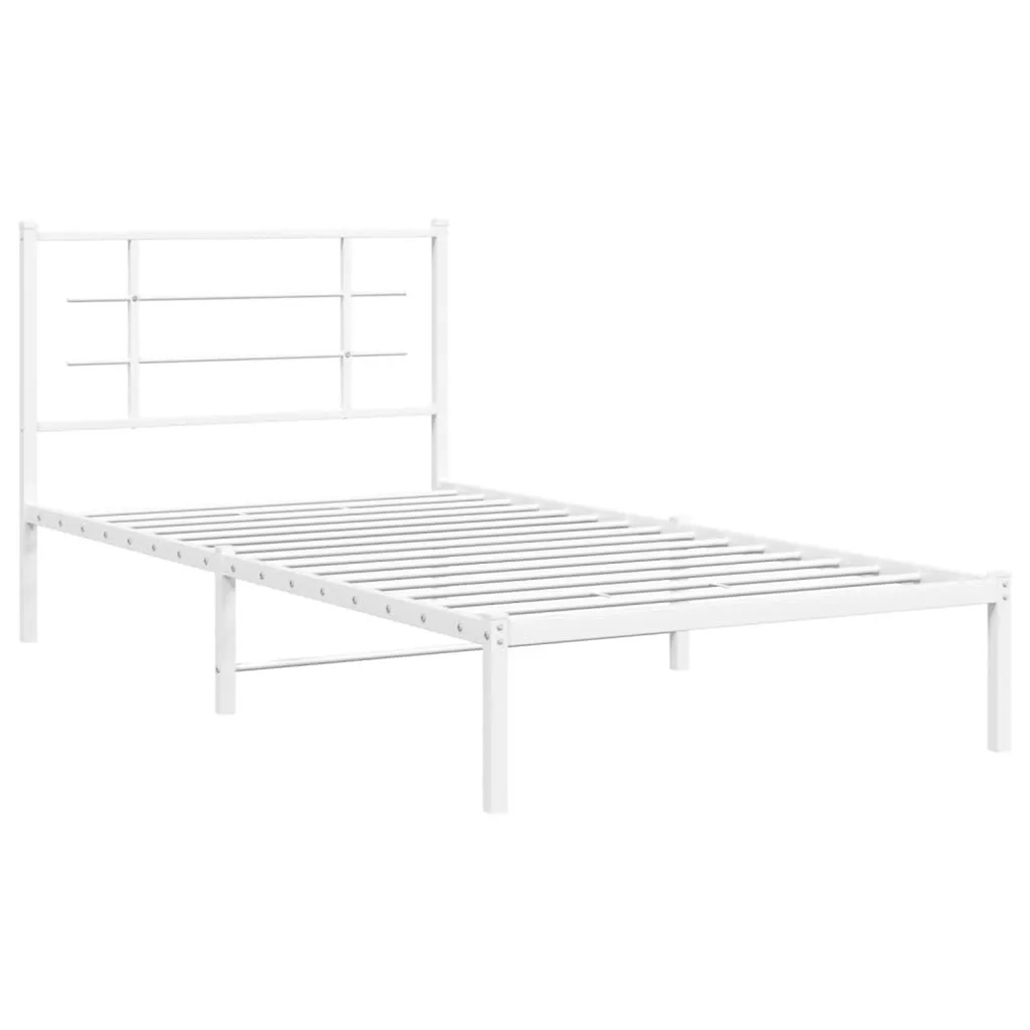 vidaXL Bettgestell mit Kopfteil Metall Weiß 100x200 cm 355605 günstig online kaufen