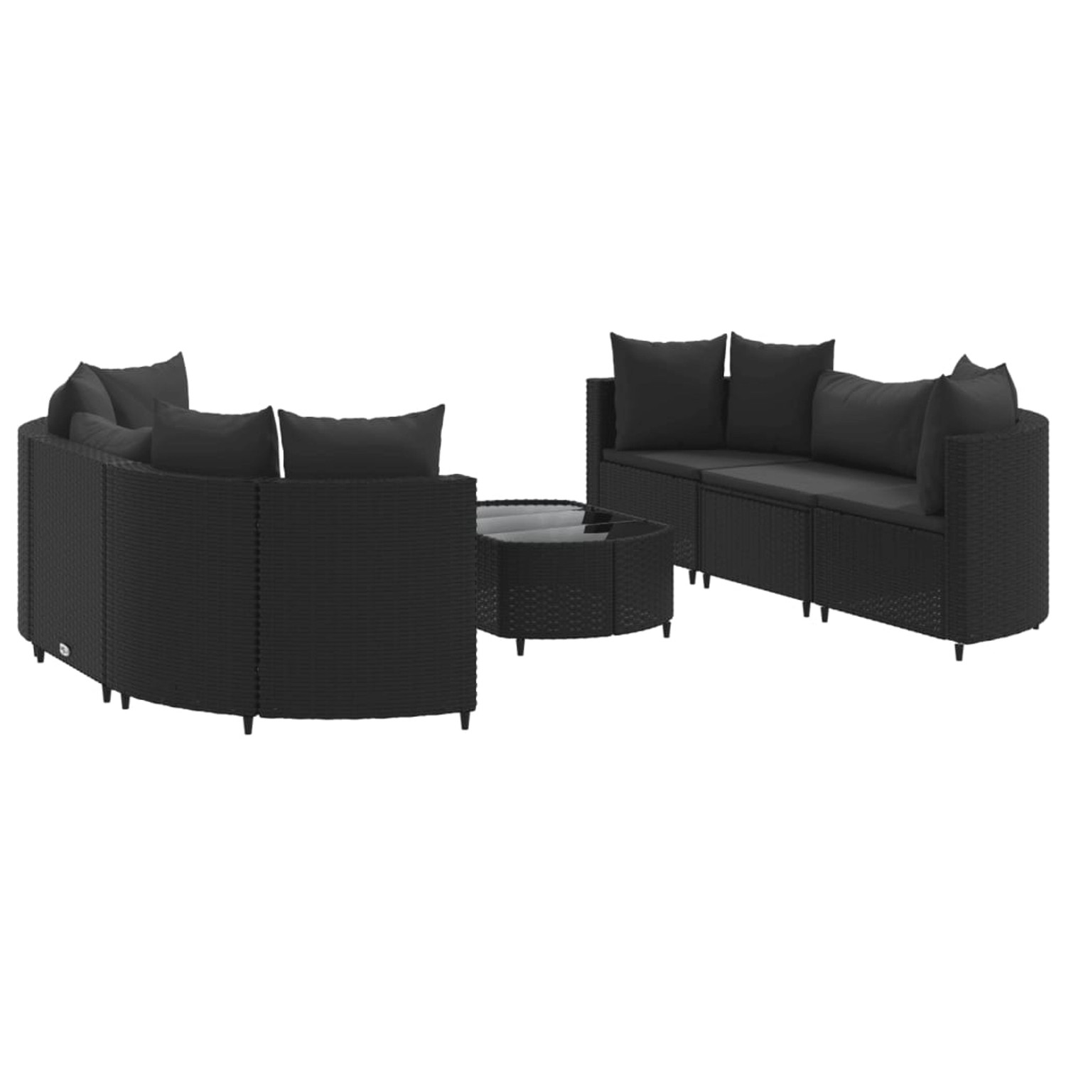 vidaXL 7-tlg Garten-Sofagarnitur mit Kissen Schwarz Poly Rattan Modell 266 günstig online kaufen