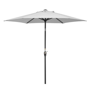 Schneider Marktschirm, silbergrau, mit Kurbel. Sonnenschirm für Garten und Balkon.