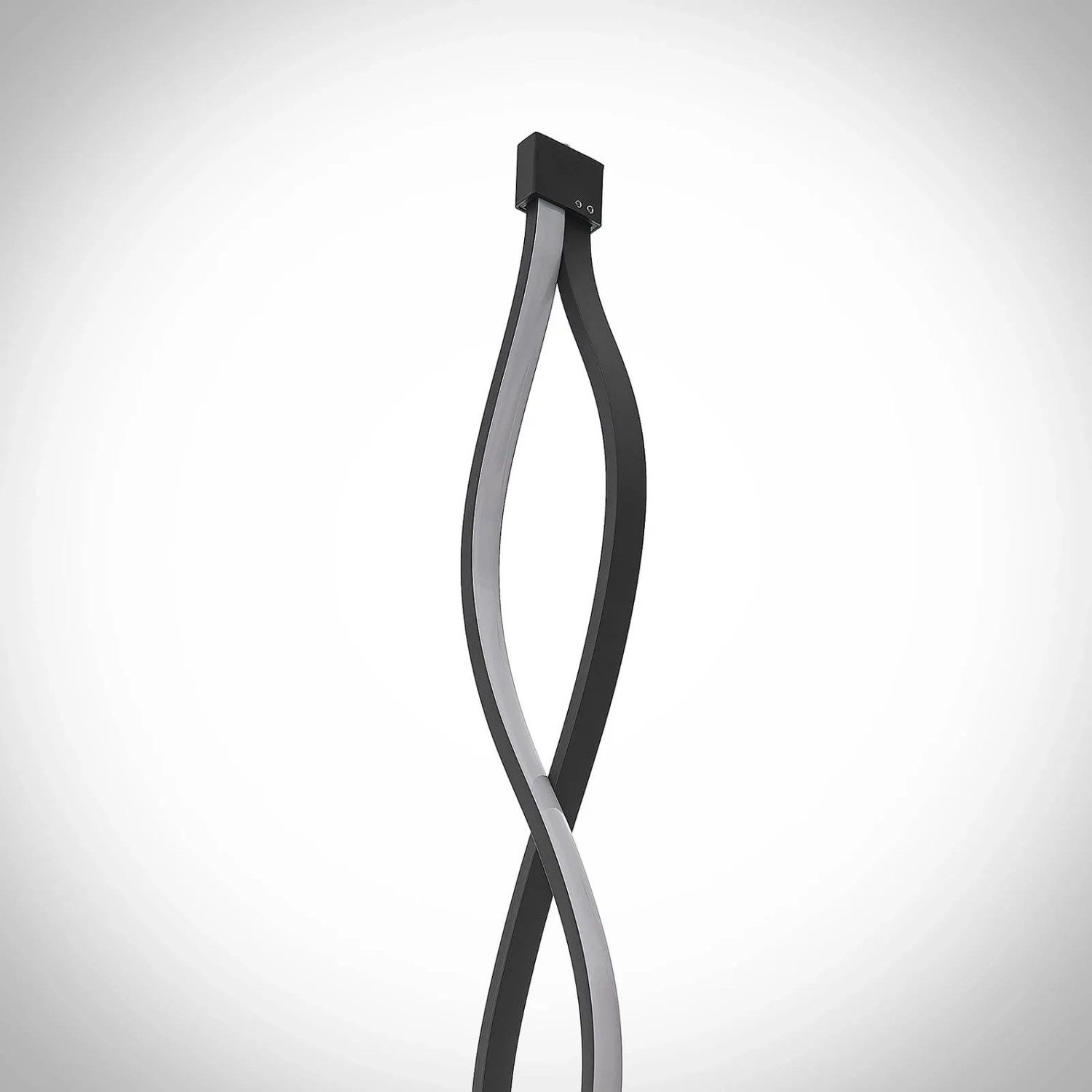 Moderne, dimmbare LED Stehlampe Welina in Schwarz aus Metall, 150cm hoch für Wohnzimmer.