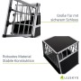 Juskys Alu Hundetransportbox L, stabile Gitterbox für mittelgroße Hunde, schwarz/silber.