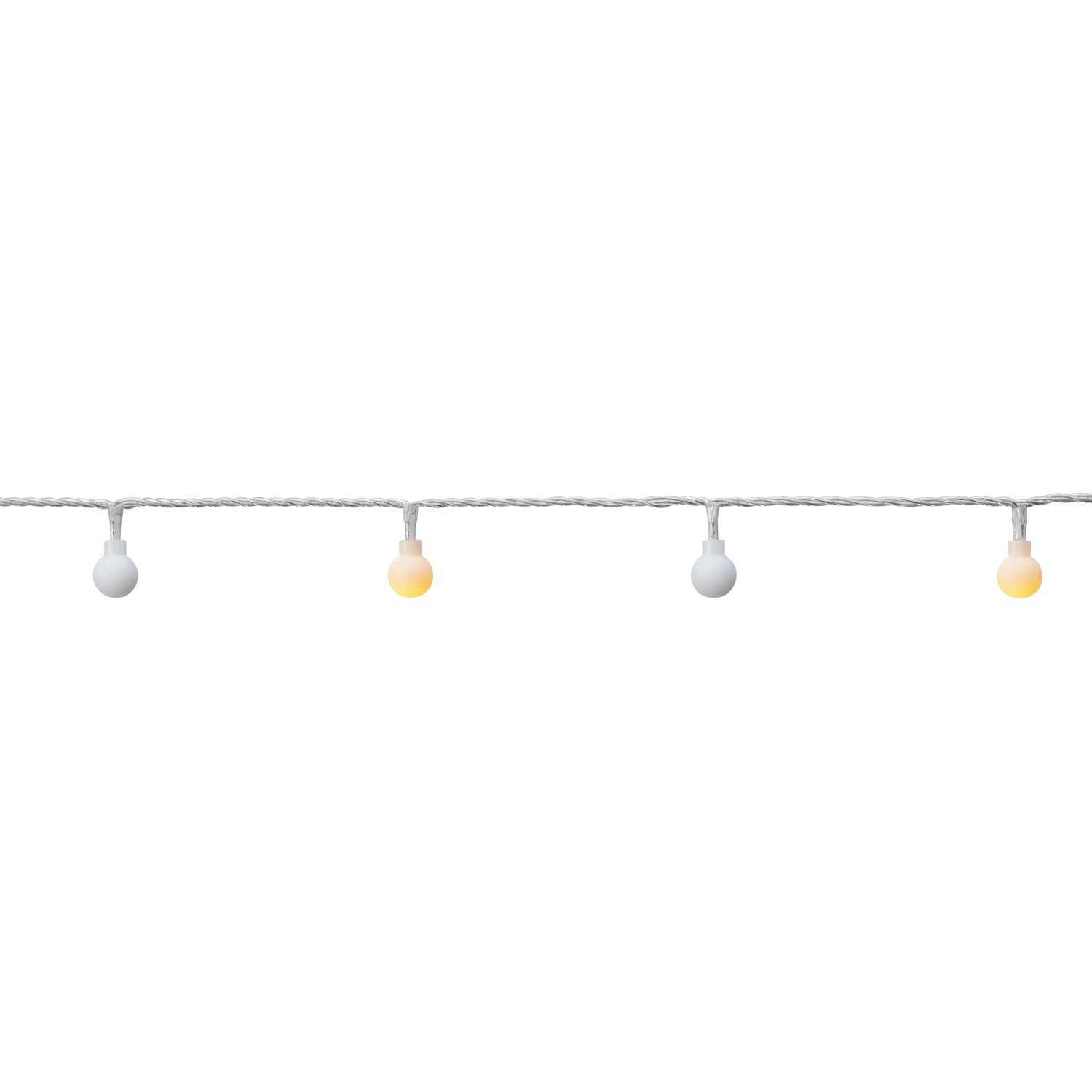 LED Lichterkette mit warmweißen Kugel-Lichtern für den Außenbereich, 2290 cm lang.