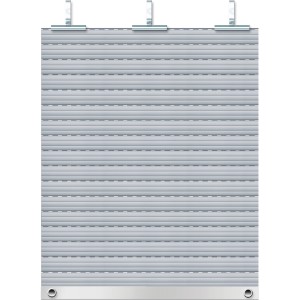Grauer Schellenberg Rolladenpanzer Mini 120x140cm, Set mit Aufhängungen und Endleiste.