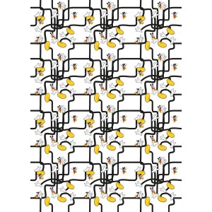 Komar Fototapete Vlies Mickey Mouse Foot Labyrinth, 200x280cm, mit Mickey Mouse Motiv.