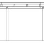 Technische Zeichnung: Weißer Skan Holz Carport Emsland, Maße 613x846 cm, Pfosten, Dach mit Regenrinne.