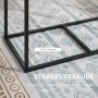Stabiler schwarzer Metallrahmen der HOMCOM Essgruppe mit 2 Stühlen. Robustes Design für Esszimmer und Küche.