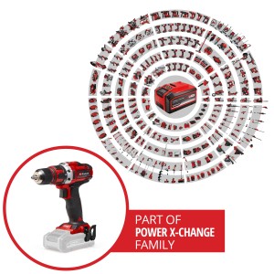 Einhell Akku-Bohrschrauber TE-CD 18/40 Li Solo, rot/schwarz, mit Power X-Change Akku-System.