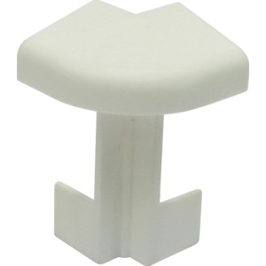 Weiße Außenecke für Teppich-Einklebeleiste 50, Zubehör für Laminat & Parkett.