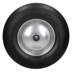 4er Set ECD Germany Schubkarrenräder, Vollgummi, 390mm, mit Achse.